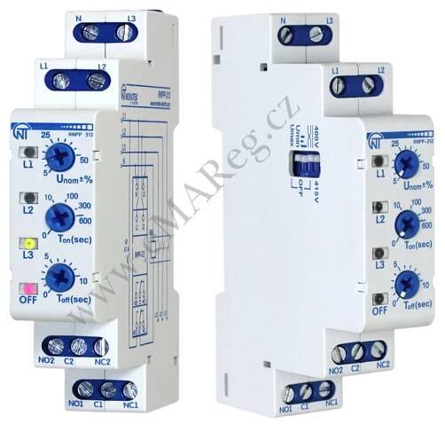 NOVATEK RNPP-312 3-fázové napěťové relé, WORLD CLASS multisystem 3x400/415VAC, 45-65Hz