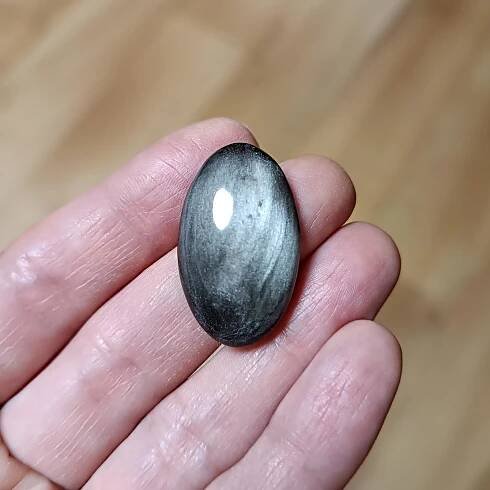 Obsidián, ID 3432, 30x18 mm  - Minerály a zkameněliny