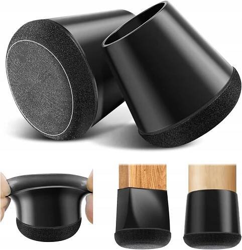 NÁVLEKY NA NOHY ŽIDLE NÁBYTEK GUMOVÉ S PLSTÍ 15-20 mm OCHRANNÉ NÁSTAVCE 24x