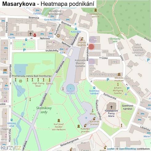 Mapa Masarykova - Firmy v ulici.