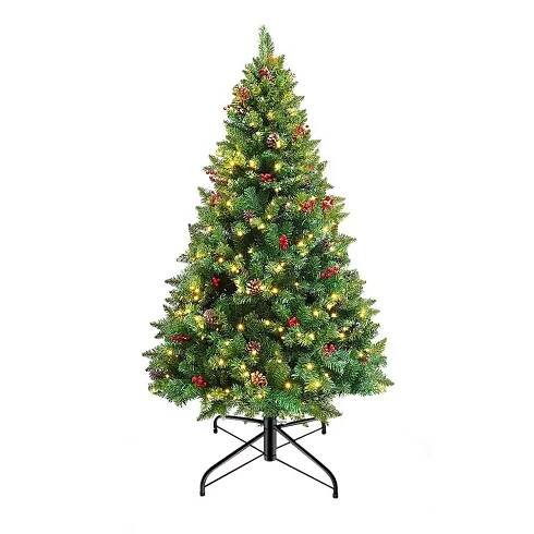 Umělý vánoční stromek se 100 LED, teplá bílá, 120 cm