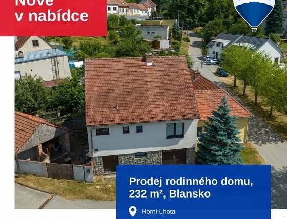 Prodej rodinného domu se zahradou, 5+1, Blansko, Horní Lhota