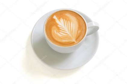 Stáhnout - Šálek café latte na bílém pozadí — Stock obrázek