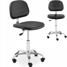 Dílenská pracovní židle s opěradlem CHROM do 120 kg 450-585 mm černá