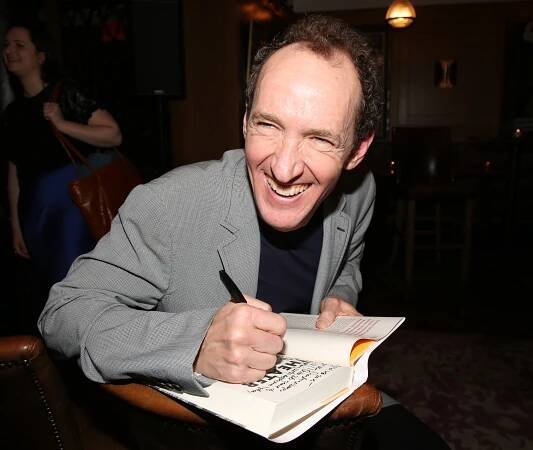Jeffrey Seller signing copies of his book, "Theater Kid: A Broadway Memoir"