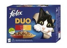 Felix Fantastic DUO v želé 12 x 85 g kuře s ledvinkami,hovězí s drůbežím,krůta s játry,je