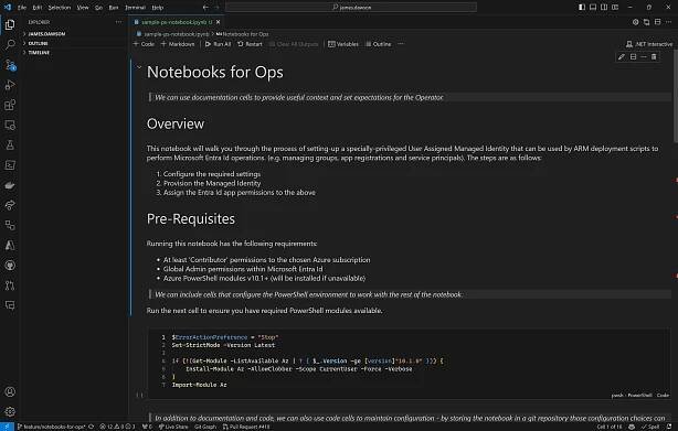 Editing a notebook in Visual Studio Code