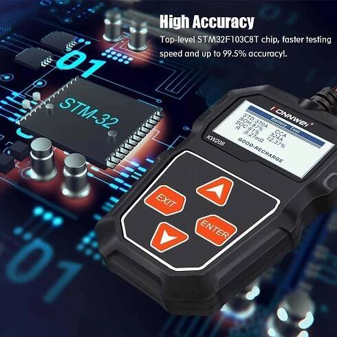 KONNWEI KW208 KFZ Batterietester 12V 100-2000CCA Cranking Charging Circut Tester