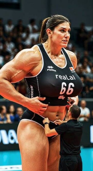 Even the Ref Needed to Look Up Meet the Volleyball Titan #volleyball #tallwoman #shorts