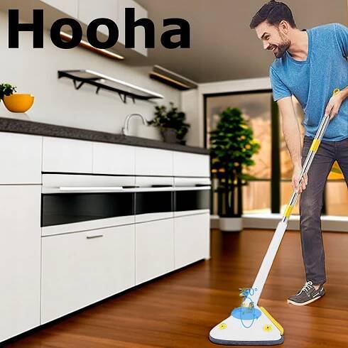 BÍLÝ TROJHRANNÝ MOP NA MYTÍ PODLAH PANELŮ DLAŽDIC SAVÝ 360° ROTAČNÍ Značka Hooha