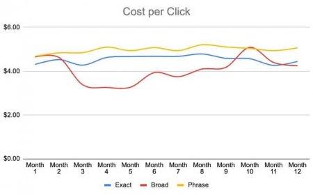 Cost per click by match type