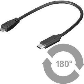 Kabel USB 3.1 konektor C/male - USB 2.0 konektor Micro-B/male ,0,2m