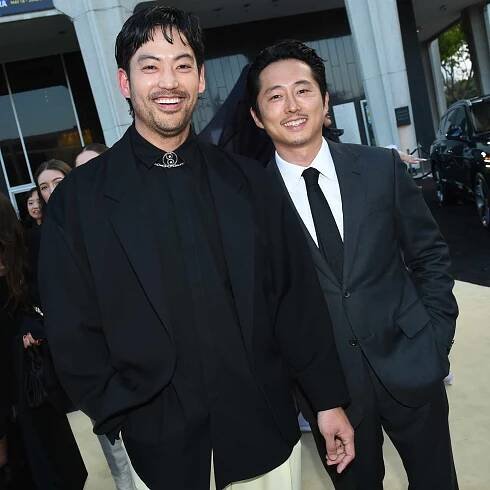 Joseph Lee and Steven Yeun attend Genesis Motor America x Gold Gala at The Music Center on May 11, 2024 in Los Angeles, California. 