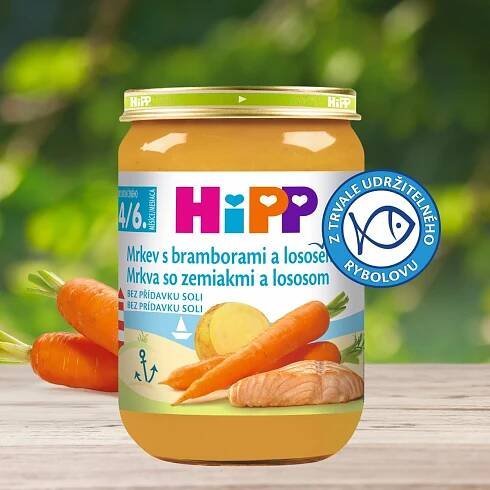 Mrkev s bramborami a lososem (190g) | HiPP BIO