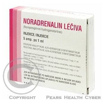 NORADRENALIN LÉČIVA  5X1ML/1MG Injekční roztok (Léčba srdečních nemocí)