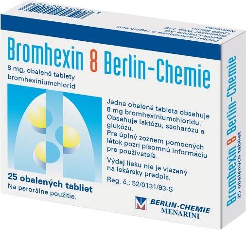 Bromhexin 8 BERLIN-CHEMIE 8 mg 25 tabliet