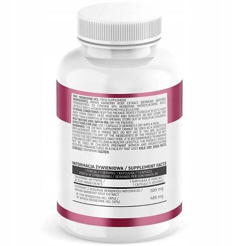 BERBERIN HCL 500 mg 60 kap ČISTÁ Trávení CUKROVKA HUBNUTÍ | INSPORT Kód výrobce WSPARCIE ODCHUDZANIA METABOLIZM BERBERINE