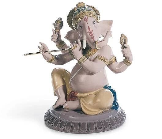 Porcelain decorative object BANSURI GANESHA Lladró