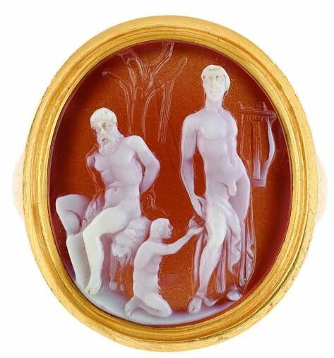 A Sardonyx Cameo Ring of Apollo and Marsyas – Wartski