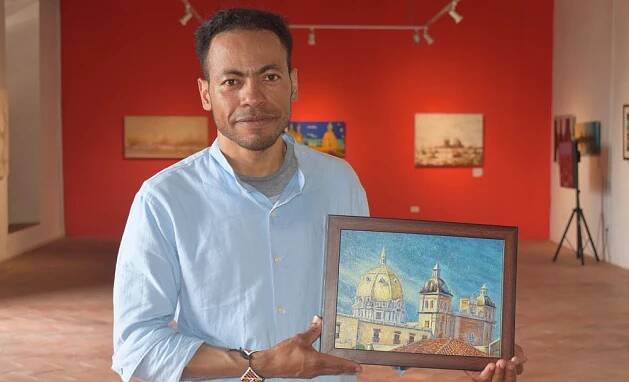 ‘Silencio heroico’ obra de Juan Carlos Suárez sobre la cúpula en el Museo San Pedro Claver