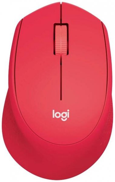 Logitech M330 Silent Plus optická myš, přenos bezdrátový, 3 tlačítko, 1000 dpi, červená