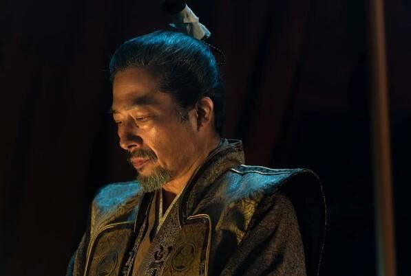 Hiroyuki Sanada stares contemplatively into the light in a scene from 'Shogun'