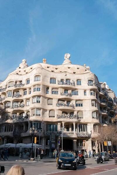 Exterior facade of Casa Milà in Barcelona