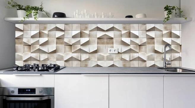 Samolepicí PVC panel na zeď, 3D betonové dlaždice 100x50 cm Značka matoMAT