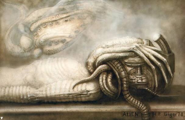 H. R. Giger Alien face hugger III