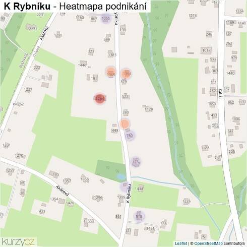 Mapa K Rybníku - Firmy v ulici.