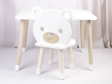 ELIS DESIGN Dětský stůl a židle Medvídek stůl + 2 židle