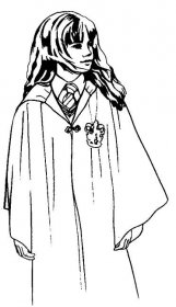 Omalovánka Hermiona Grangerová Kostým čarodějnice zdarma k vytištění