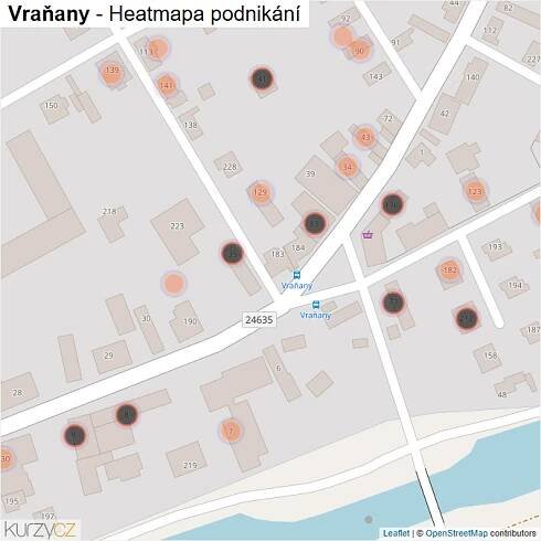 Mapa Vraňany - Firmy v obci.