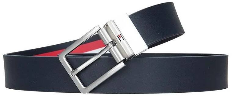 Pánský kožený otočný opasek Tommy Hilfiger Artur - tmavě modrá - Kabelečky.cz