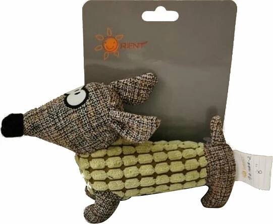 Hračky pro psy: Huhubamboo Animal Dachshund Yellow 20cm