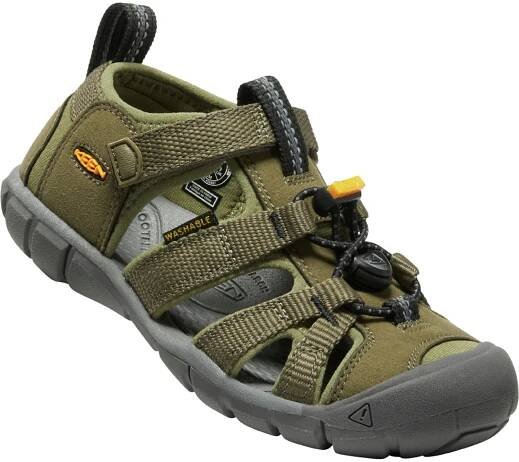 KEEN Dětské sandály SEACAMP II CNX CHILDREN military olive/saffron - zelené