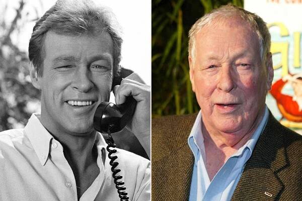 Actor Russell Johnson in Gilligan's Island and in 2004.