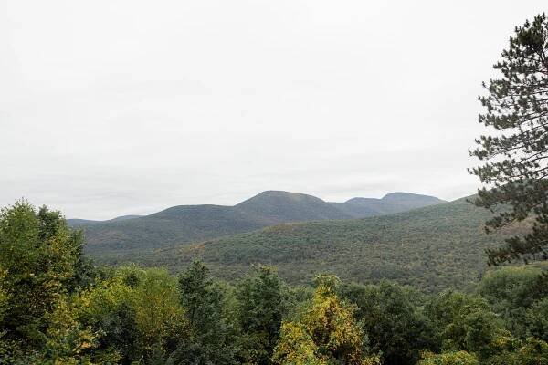 The venue overlooking the Catskill Mountain Range. 