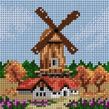 Vyšívací vzor Předloha vyšívací Mlýn na podzim 15x15cm (Gobelínové plátno (stramín) s natištěným obrázkem s motivem Mlýn na podzim. Kreativní předloha od výrobce Orchidea. Bavlněná vyšívací předloha s rozměry 15 x 15 cm.)