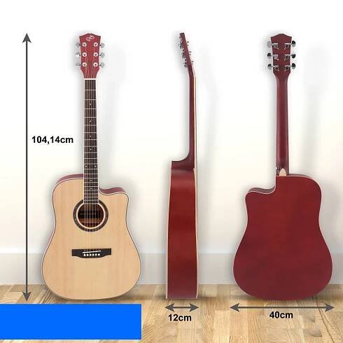 4/4 AKUSTICKÁ KYTARA PRO ZAČÍNAJÍCÍ DOSPĚLÉ DĚTI, SOLIDNÍ SADA Model Gitara Akustyczna - PGA480NT