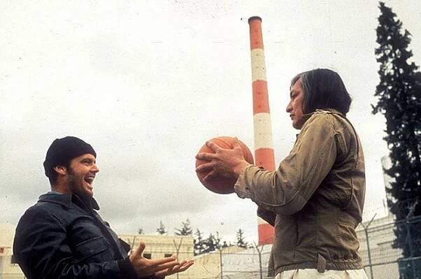 Přelet nad kukaččím hnízdem - Z filmu - Jack Nicholson, Will Sampson