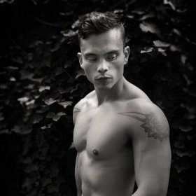 BW Photo, Canvas Prints of Young & Handsome Model | Fashionable Male Photography | Elegant Queer Art | Homoerotic Art Showing Toned Chest
