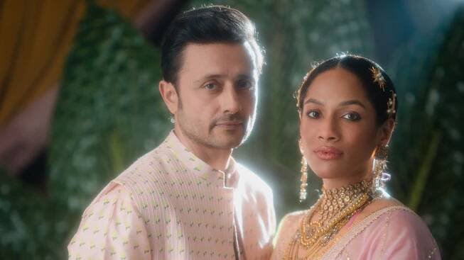 Exclusive: Masaba Gupta tied the knot with beau Satyadeep Misra wearing a barfi pink House of Masaba lehenga