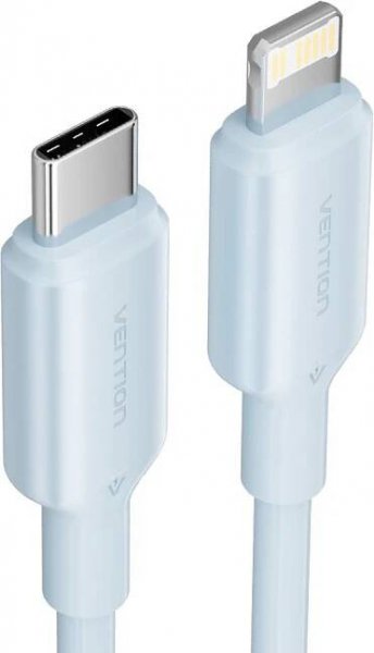 Vention USB 2.0 Type-C Male to Lightning Male 3A Cable 1M Blue PVC Type