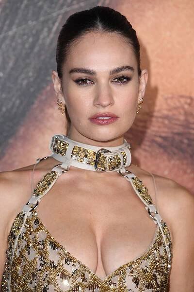 lily james gold sequin dress