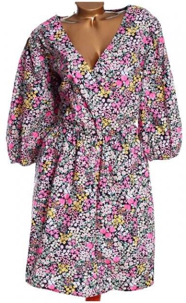 Dámské barevné květované bavlněné šaty / F&F / XXXL (50) / ANGLIE