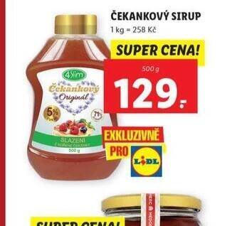 Lidl Čekankový sirup nabídka