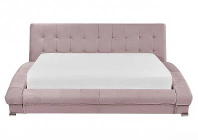 Beliani Vodní postel sametová růžová 160 x 200 cm LILLE