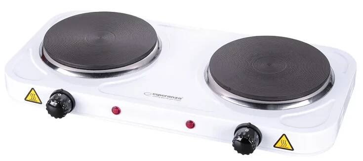Esperanza EKH010W Nastavitelný elektrický sporák, 2 topná pole, bílá