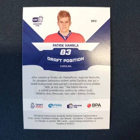 Patrik Hamrla DRAFT PROSPECT 2021 | Hokejové kartičky